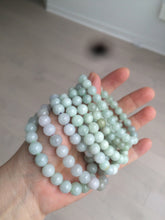 Load image into Gallery viewer, 100% natural type A green/white jadeite jade beads bracelet group BK54
