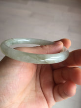 Load image into Gallery viewer, 57mm Certified type A 100% Natural light green round cut Jadeite bangle BM78-0419
