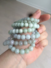 Load image into Gallery viewer, 100% natural type A green/white jadeite jade beads bracelet group BK54
