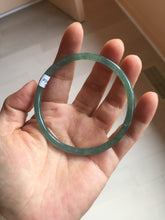 Load image into Gallery viewer, 60.5mm Certified Type A 100% Natural icy watery dark green/blue/gray/black slim round cut Guatemala Jadeite bangle BP28-7048
