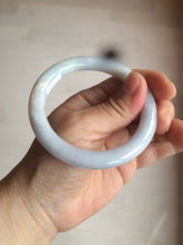 Load image into Gallery viewer, 54mm Certified type A 100%  Natural white/light purple round cut Jadeite bangle AC77-0319
