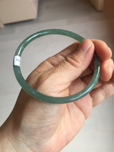 Load image into Gallery viewer, 60.5mm Certified Type A 100% Natural icy watery dark green/blue/gray/black slim round cut Guatemala Jadeite bangle BP28-7048
