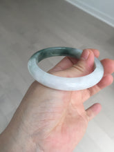 Load image into Gallery viewer, 54.5mm certified 100% natural icy watery oily dark green jadeite jade bangle B112-9120
