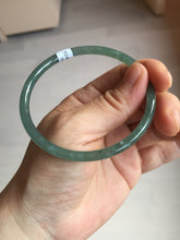 Load image into Gallery viewer, 60.5mm Certified Type A 100% Natural icy watery dark green/blue/gray/black slim round cut Guatemala Jadeite bangle BP28-7048
