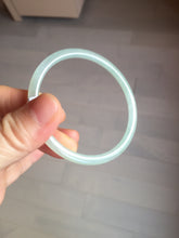 Load image into Gallery viewer, 57mm Certified Type A 100% Natural icy watery white/light green flat slim Jadeite Jade bangle BG222-8572
