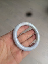 Load image into Gallery viewer, 54mm Certified type A 100%  Natural white/light purple round cut Jadeite bangle AC77-0319
