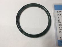 Load image into Gallery viewer, 61mm Certified Type A 100% Natural dark green/blue/gray Guatemala slim round cut Jadeite bangle PD176-2495
