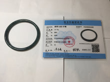 Load image into Gallery viewer, 61mm Certified Type A 100% Natural dark green/blue/gray Guatemala slim round cut Jadeite bangle PD176-2495
