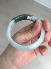 Load image into Gallery viewer, 54.5mm certified 100% natural icy watery oily dark green purple jadeite jade bangle B111-9119
