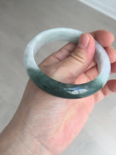 Load image into Gallery viewer, 54.5mm certified 100% natural icy watery oily dark green purple jadeite jade bangle B111-9119
