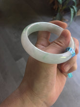 Load image into Gallery viewer, 56mm certified 100% natural icy watery sunny green purple jadeite jade bangle BN57-06970
