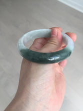 Load image into Gallery viewer, 54.5mm certified 100% natural icy watery oily dark green purple jadeite jade bangle B111-9119
