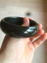 Load image into Gallery viewer, 59.7mm 100% Natural dark green/black meteorite nephrite Hetian Jade bangle XY12
