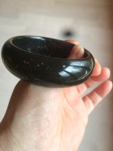 Load image into Gallery viewer, 59.7mm 100% Natural dark green/black meteorite nephrite Hetian Jade bangle XY12
