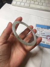 Load image into Gallery viewer, 58.2mm certified 100% natural type A light green white flat jadeite bangle PD28-5815
