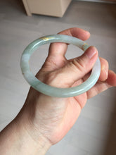 Load image into Gallery viewer, 60mm 100% Natural type A light green/white carved and golden-painted round cut Jadeite Jade bangle PC71
