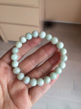 Load image into Gallery viewer, 100% natural type A green/white jadeite jade beads bracelet group BK54
