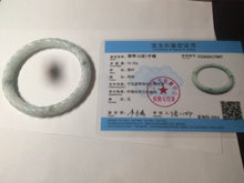 Load image into Gallery viewer, 58.1mm Certified 100% Natural type A light green/white vintage twist style Jadeite Jade bangle AY12-7997

