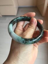 Load image into Gallery viewer, 58mm Certificate dark green/black/white sunny green/purple jadeite jade bangle BP27-4053
