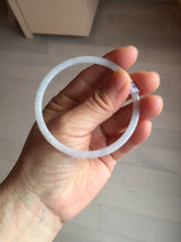 Load image into Gallery viewer, 57mm Certified Type A 100% Natural icy watery white/light purple flat slim Jadeite Jade bangle BG220-8570
