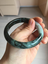 Load image into Gallery viewer, 58mm Certificate dark green/black/white sunny green/purple jadeite jade bangle BP27-4053
