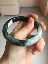 Load image into Gallery viewer, 58mm Certificate dark green/black/white sunny green/purple jadeite jade bangle BP27-4053
