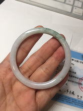 Load image into Gallery viewer, 55.6mm 100% natural Type A light green white slim round cut jadeite jade bangle BM105-4529
