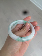Load image into Gallery viewer, 56.4 mm certificated Type A 100% Natural sunny green/white/purple Jadeite Jade bangle S59-4130
