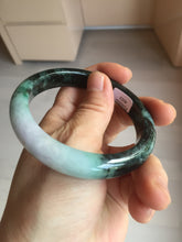 Load image into Gallery viewer, 58mm Certificate dark green/black/white sunny green/purple jadeite jade bangle BP27-4053
