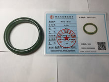 Load image into Gallery viewer, 57mm certified 100% Natural dark green black (碧玉) nephrite Jade bangle HT109-1574
