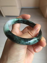 Load image into Gallery viewer, 58mm Certificate dark green/black/white sunny green/purple jadeite jade bangle BP27-4053
