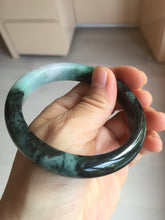 Load image into Gallery viewer, 58mm Certificate dark green/black/white sunny green/purple jadeite jade bangle BP27-4053
