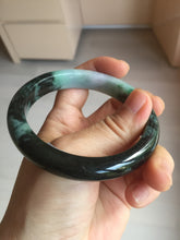 Load image into Gallery viewer, 58mm Certificate dark green/black/white sunny green/purple jadeite jade bangle BP27-4053
