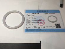 Load image into Gallery viewer, 55.5mm 100% natural Type A icy watery light purple white slim round cut jadeite jade bangle BM106-4527
