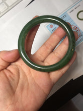 Load image into Gallery viewer, 57mm certified 100% Natural dark green black (碧玉) nephrite Jade bangle HT109-1574
