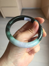 Load image into Gallery viewer, 58mm Certificate dark green/black/white sunny green/purple jadeite jade bangle BP27-4053
