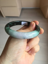 Load image into Gallery viewer, 58mm Certificate dark green/black/white sunny green/purple jadeite jade bangle BP27-4053
