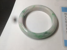 Load image into Gallery viewer, 56.4 mm certificated Type A 100% Natural sunny green/white/purple Jadeite Jade bangle S59-4130
