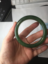Load image into Gallery viewer, 57mm certified 100% Natural dark green black (碧玉) nephrite Jade bangle HT109-1574
