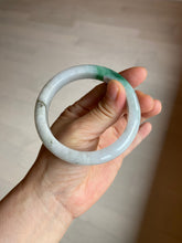 Load image into Gallery viewer, 56.4mm certificated Type A 100% Natural sunny green/white Jadeite Jade bangle Z130-2353
