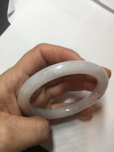 Load image into Gallery viewer, 54.5mm certified 100% natural Type A icy watery light green/white round cut jadeite jade bangle PB103-(4324)
