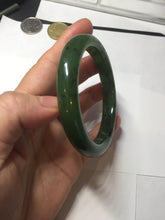 Load image into Gallery viewer, 57mm certified 100% Natural dark green black (碧玉) nephrite Jade bangle HT109-1574
