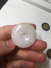 Load image into Gallery viewer, 29.4/6.7mm Type A 100% Natural light purple yellow Jadeite Jade Safety Guardian Button donuts Pendant BP113
