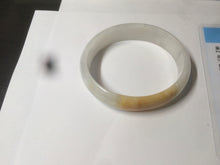 Load image into Gallery viewer, 50mm Certified Type A 100% Natural yellow/white oval shape Jadeite Jade bangle AY16-0762
