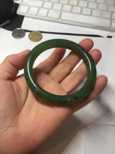 Load image into Gallery viewer, 57mm certified 100% Natural dark green black (碧玉) nephrite Jade bangle HT109-1574
