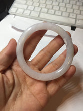 Load image into Gallery viewer, 54.5mm certified 100% natural Type A icy watery light green/white round cut jadeite jade bangle PB103-(4324)
