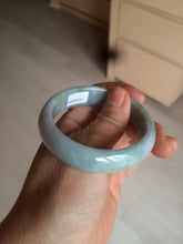 Load image into Gallery viewer, 52mm certified type A100% Natural icy light green purple oval Jadeite Jade bangle AF89-2799
