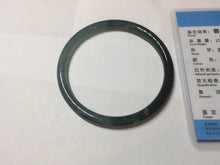 Load image into Gallery viewer, 58mm Certified Type A 100% Natural dark green/blue/gray Guatemala slim round cut Jadeite bangle PD179-2482
