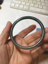 Load image into Gallery viewer, 58mm Certified Type A 100% Natural dark green/blue/gray Guatemala slim round cut Jadeite bangle PD179-2482
