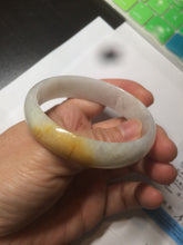 Load image into Gallery viewer, 50mm Certified Type A 100% Natural yellow/white oval shape Jadeite Jade bangle AY16-0762
